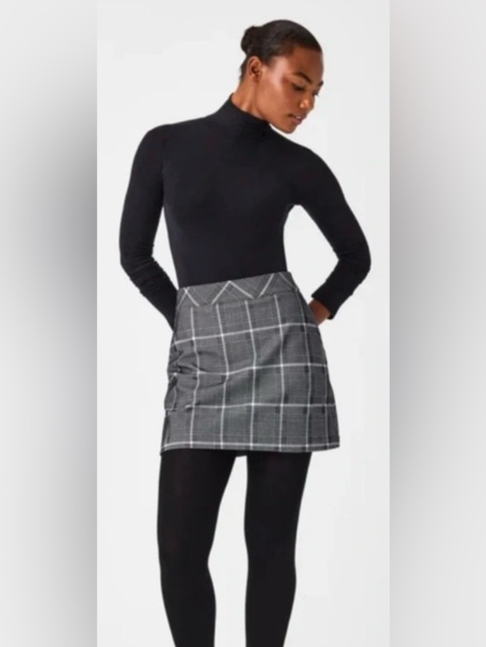 SPANX The Perfect A-Line Mini Skirt Classic Plaid 17” Size, L